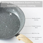 Ensemble de casseroles et poêles antiadhésives en céramique Ensemble de cuisine antiadhésive avec poêle à frire, casserole, sauteuse, cocotte