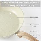 Ensemble de casseroles et poêles antiadhésives en céramique Ensemble de cuisine antiadhésive avec poêle à frire, casserole, sauteuse, cocotte