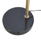 Lampadaire arqué réglable en acier Q-Max 81 avec abat-jour extra large et base en marbre