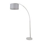 Lampadaire arqué réglable en acier Q-Max 81 avec abat-jour extra large et base en marbre