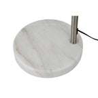 Lampadaire arqué réglable en acier Q-Max 81 avec abat-jour extra large et base en marbre