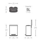 Poubelles rectangulaires Qualiazero de 13,2 gallons et deux de 1,3 gallon à pédale - Ensemble familial