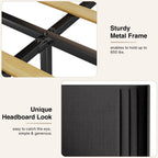 Lit Queen/Full rembourré à canaux verticaux avec tête de lit à oreilles