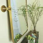 Miroir mural rectangulaire pivotant et inclinable en métal TEHOME Jonathan