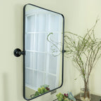 Miroir mural rectangulaire pivotant et inclinable en métal TEHOME Jonathan