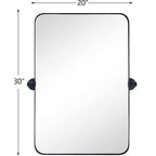 Miroir mural rectangulaire pivotant et inclinable en métal TEHOME Jonathan