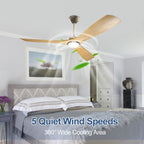 Ventilateur de plafond à distance avec lumières encastrées