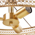 Lustre à 3 lumières River of Goods Bryar en laiton et cristal 23,5 W - 23,5 x 23,5 x 61,5