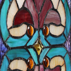 Panneau de fenêtre en vitrail victorien Fleur de lys River of Goods - 9,5 L x 0,25 l x 36 H