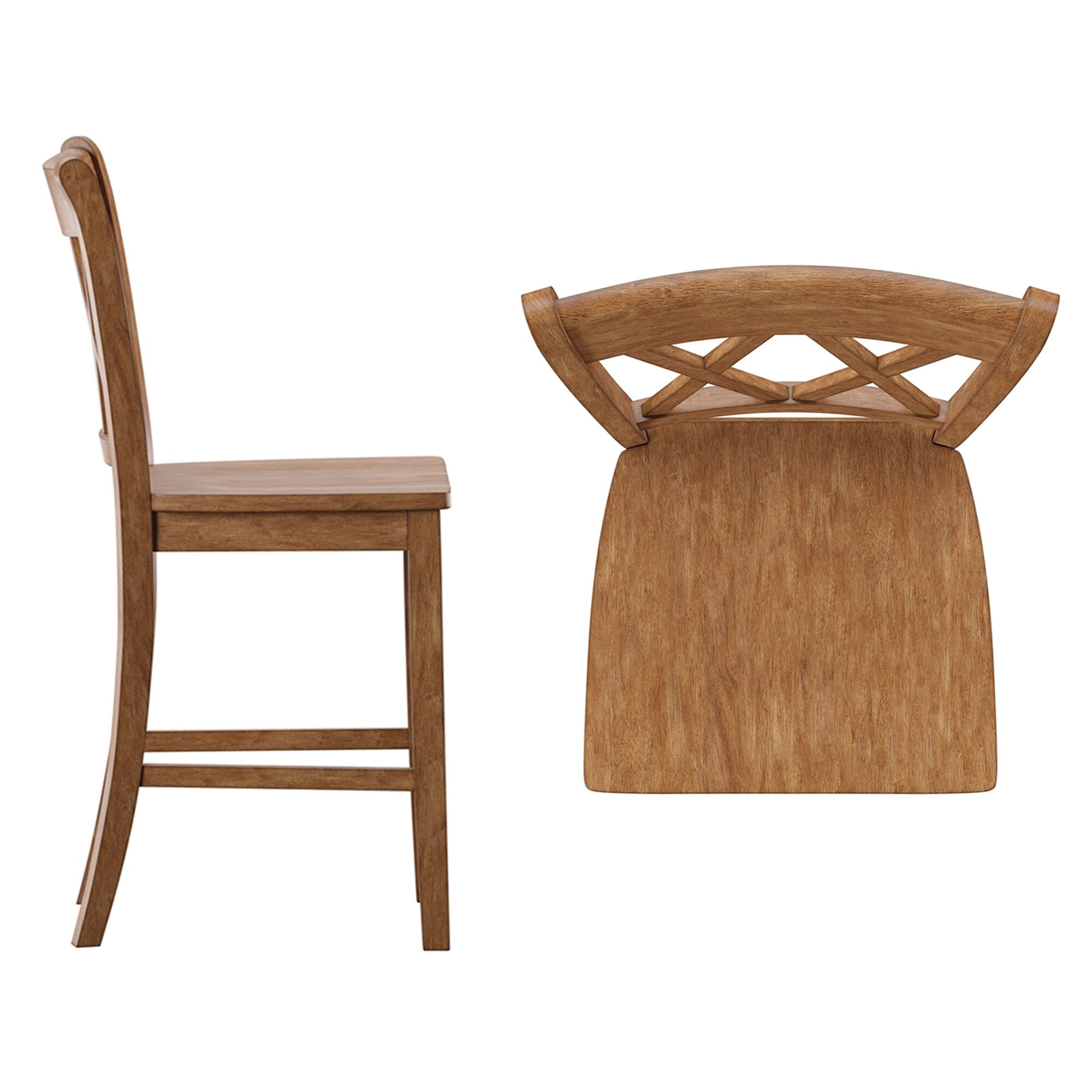 Chaises de comptoir Ronda à dossier double en X (lot de 2)