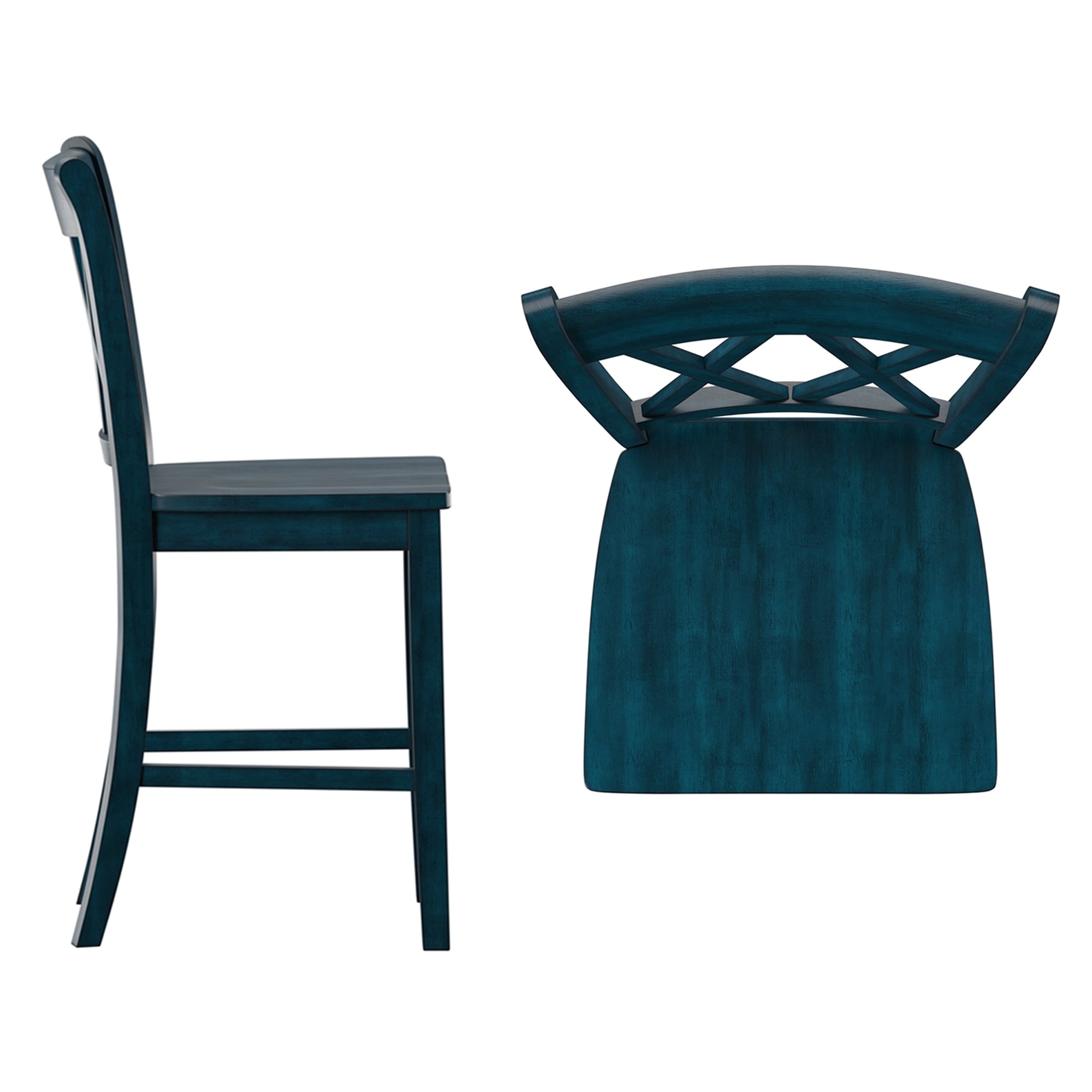 Chaises de comptoir Ronda à dossier double en X (lot de 2)