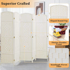 Paravent de séparation de pièce de 6 pieds de haut en fibre tissée, écran de confidentialité autoportant, écran pliant