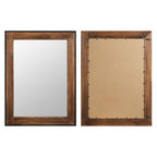 Miroir mural rustique en bois naturel et cadre en fer