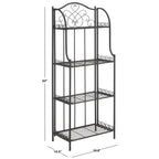 Étagère de boulangerie d'extérieur à 4 niveaux en fer forgé victorien SAFAVIEH Bryn - 25 po L x 15 po P x 63 po H - 25L x 15P x 63H