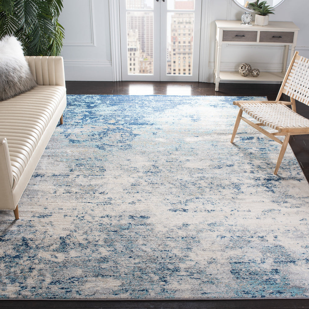 Tapis abstrait moderne SAFAVIEH Jasper Shreya - Gris/Bleu - 8' x 10'