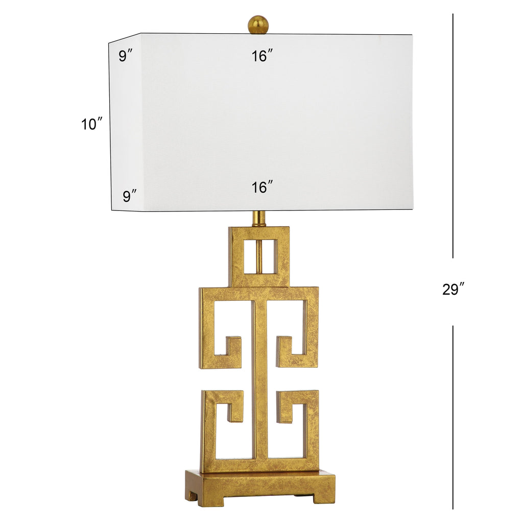 Lampe de table Chantelle de SAFAVIEH Lighting, 29 pouces, finition or antique grecque (lot de 2) - 16 L x 9 P x 29 H