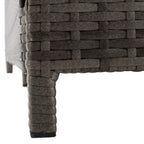 Lit de repos d'extérieur SAFAVIEH Taniyah en osier avec oreiller et coussins - 53 L x 28 P x 62 H