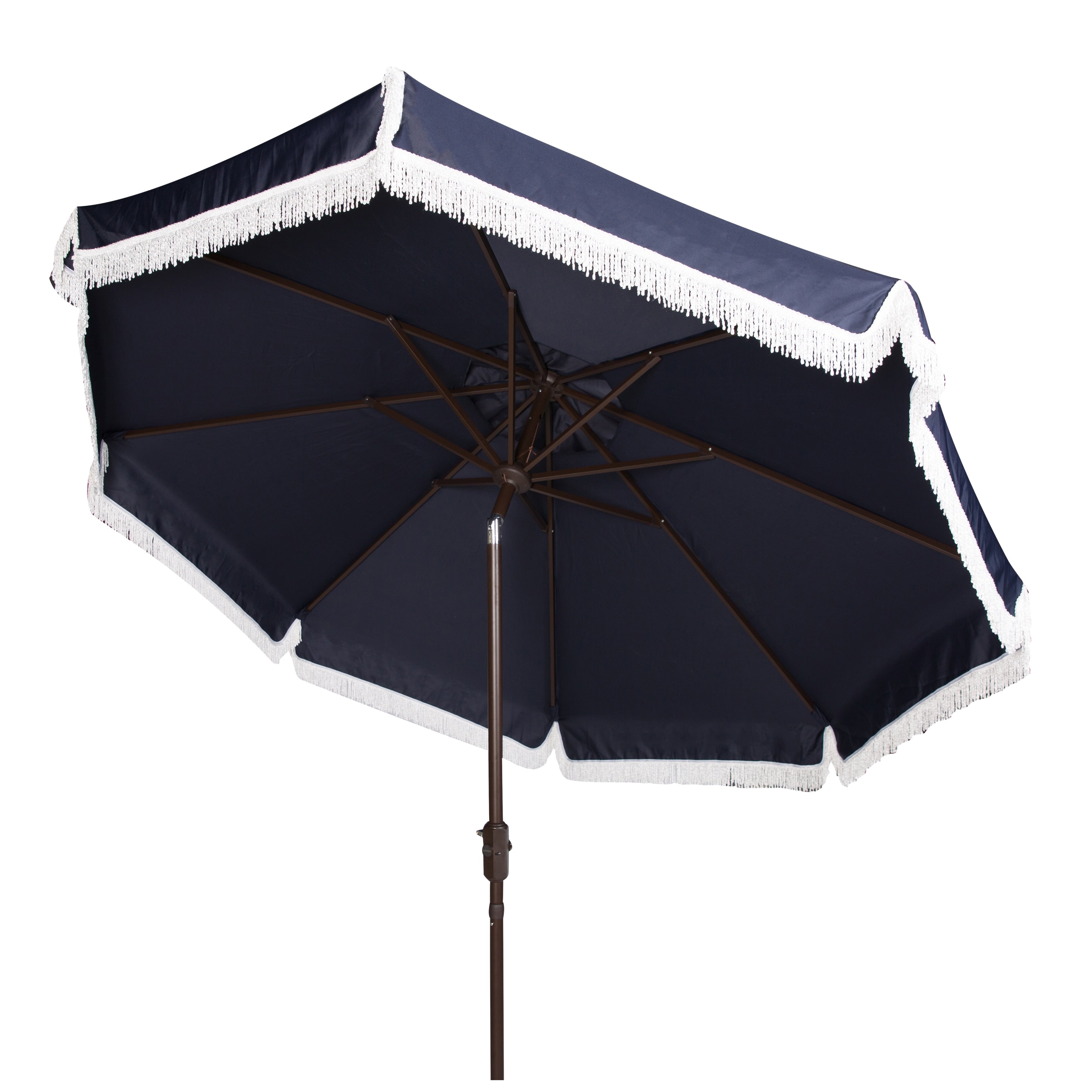 Parasol d'extérieur à manivelle SAFAVIEH Ronette Fringe de 9 pieds
