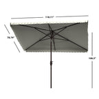 Parasol d'extérieur rectangulaire SAFAVIEH Zariah 6'x10' avec cantonnière