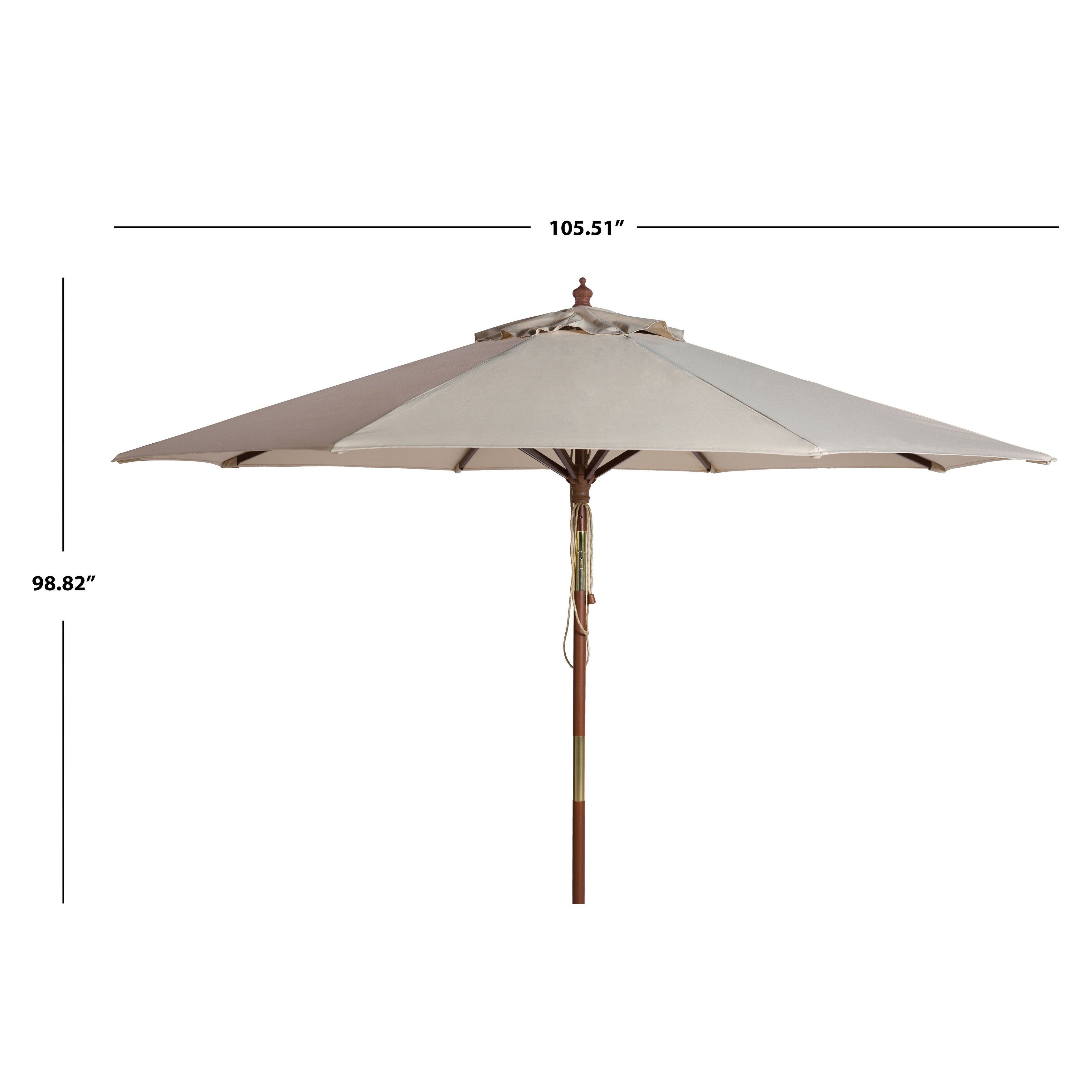 Parasol d'extérieur en bois SAFAVIEH Zlatana de 2,7 m