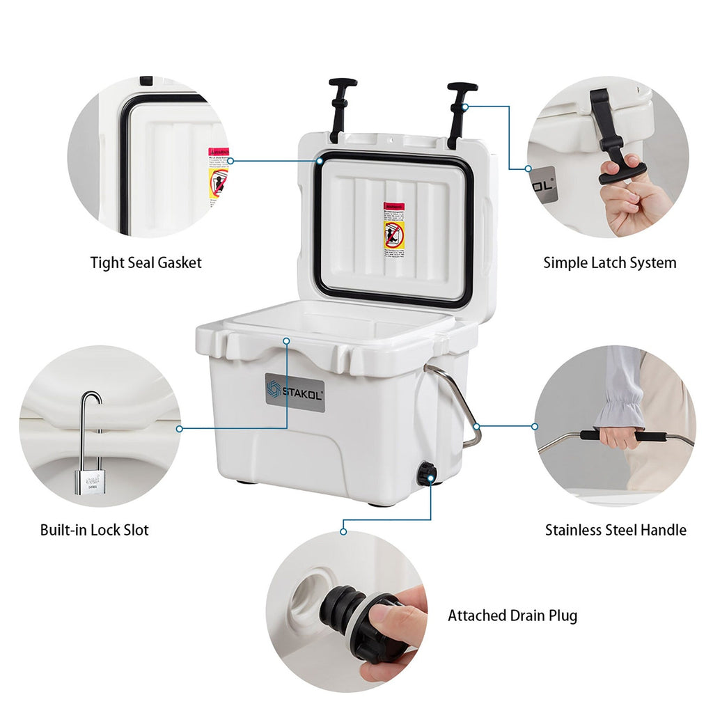 Glacière portable SKTAKOL 16 litres, anti-fuite, 24 canettes de glace - Voir les détails