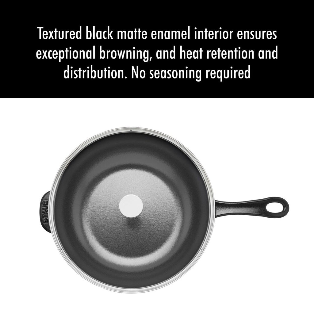 Poêle quotidienne en fonte STAUB de 2,9 pintes avec couvercle en verre