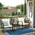 Ensemble bistrot à bascule d'extérieur en métal noir SUNCROWN 3 pièces