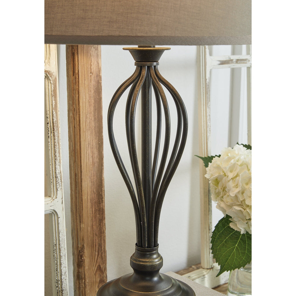 Lampe de table Signature Design by Ashley Ornawell en bronze antique (lot de 2) - 15 L x 15 P x 29 H