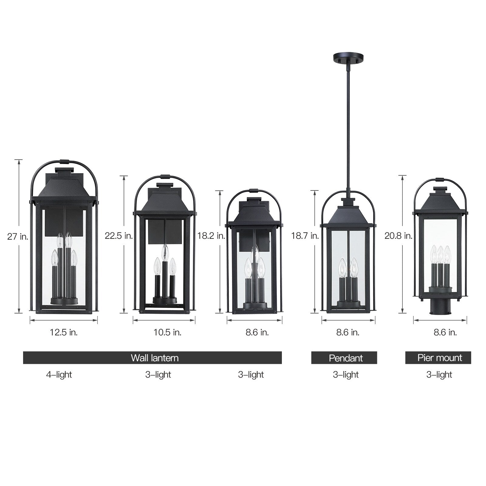 Applique murale d'extérieur Brits Black