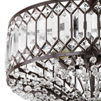 Luminaire semi-encastré en verre à plusieurs niveaux Silver Orchid Furey, bronze/or - 14,75 L x 14,75 l x 15,25 H