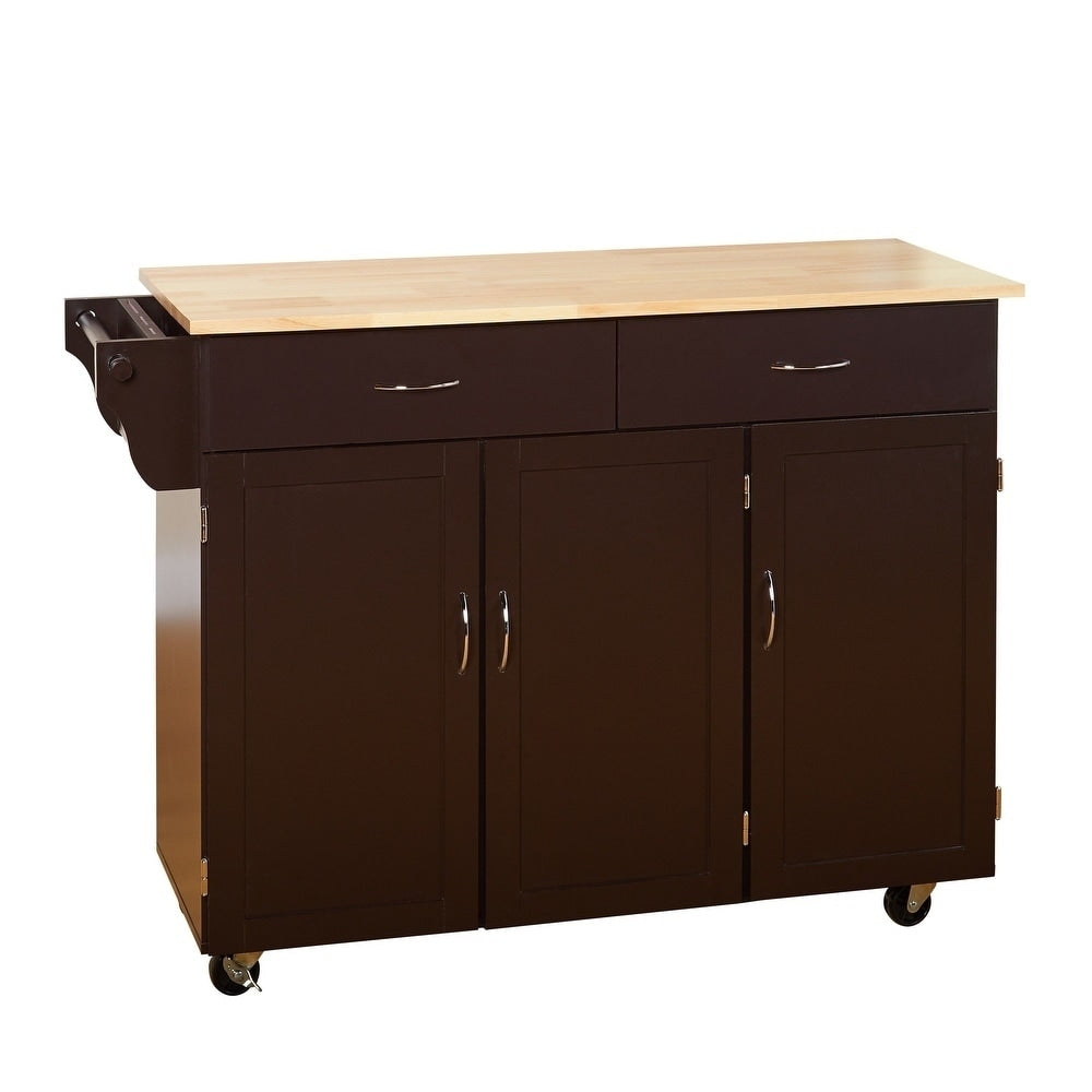 Desserte de cuisine Addie Simple Living avec plateau en bois