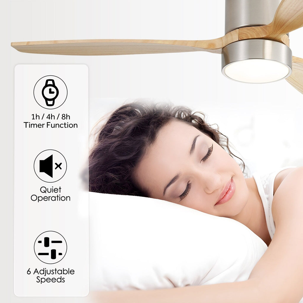 Ventilateur de plafond encastré Sofucor 52 pouces avec télécommande, moteur réversible et éclairage intégré en option