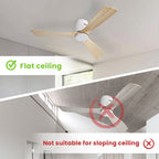 Ventilateur de plafond encastré Sofucor 52 pouces avec télécommande, moteur réversible et éclairage intégré en option