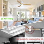 Ventilateur de plafond encastré Sofucor 52 pouces avec télécommande, moteur réversible et éclairage intégré en option