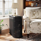 Table d'appoint étroite à deux tiroirs en bois massif