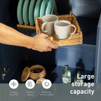 Desserte de cuisine Sophia &amp; William avec abattant et plateau en bois d'hévéa, desserte de cuisine roulante avec grand meuble de rangement