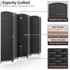 Séparateur de pièce Sorbus à 6 panneaux, cloison de séparation extra large et pliable, tissé à la main, à double charnière, en maille - 1,8 m