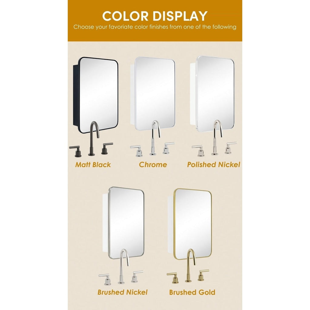 Armoire à pharmacie encastrée ou à montage en surface TEHOME Garnes avec étagères réglables