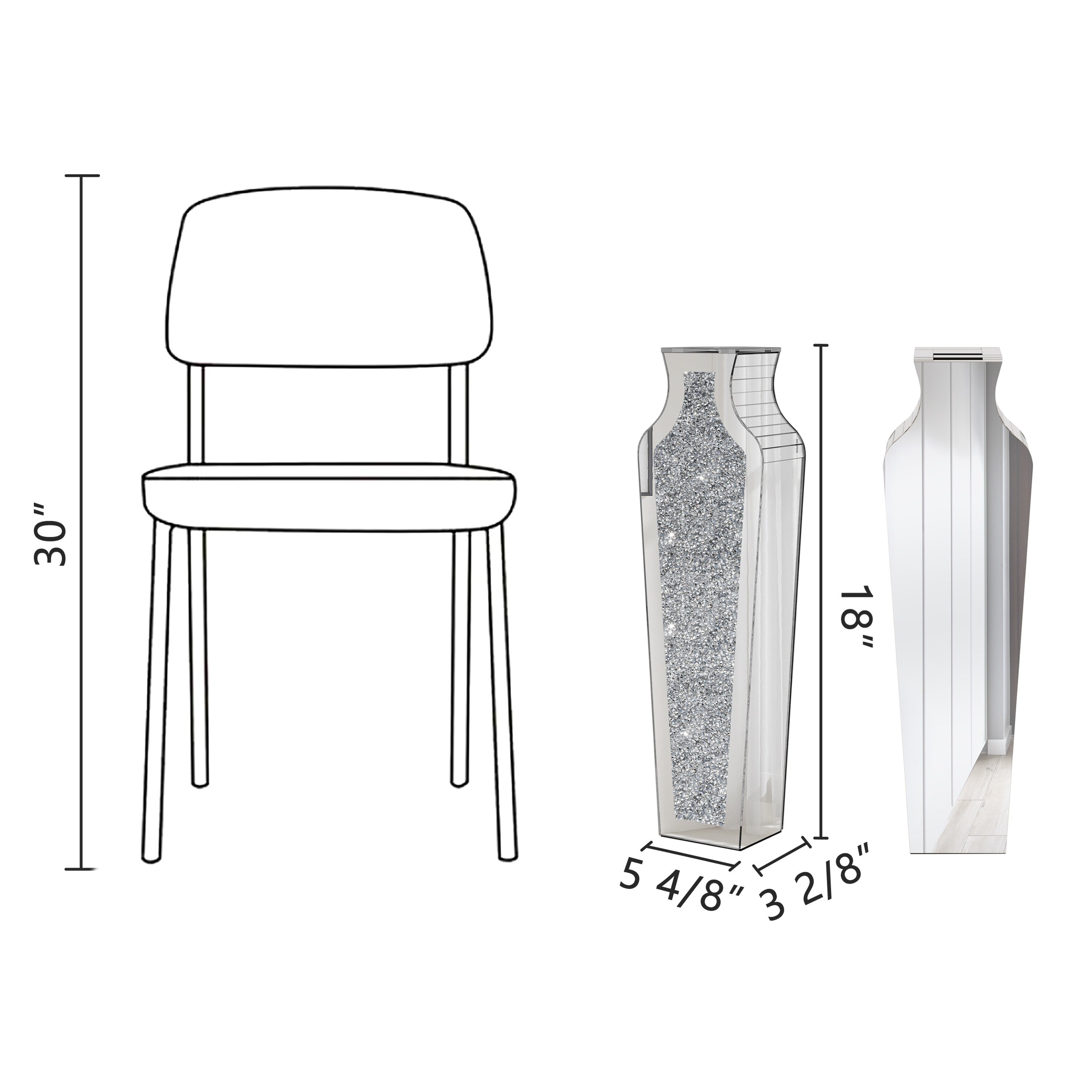 Grand vase de sol en diamant concassé