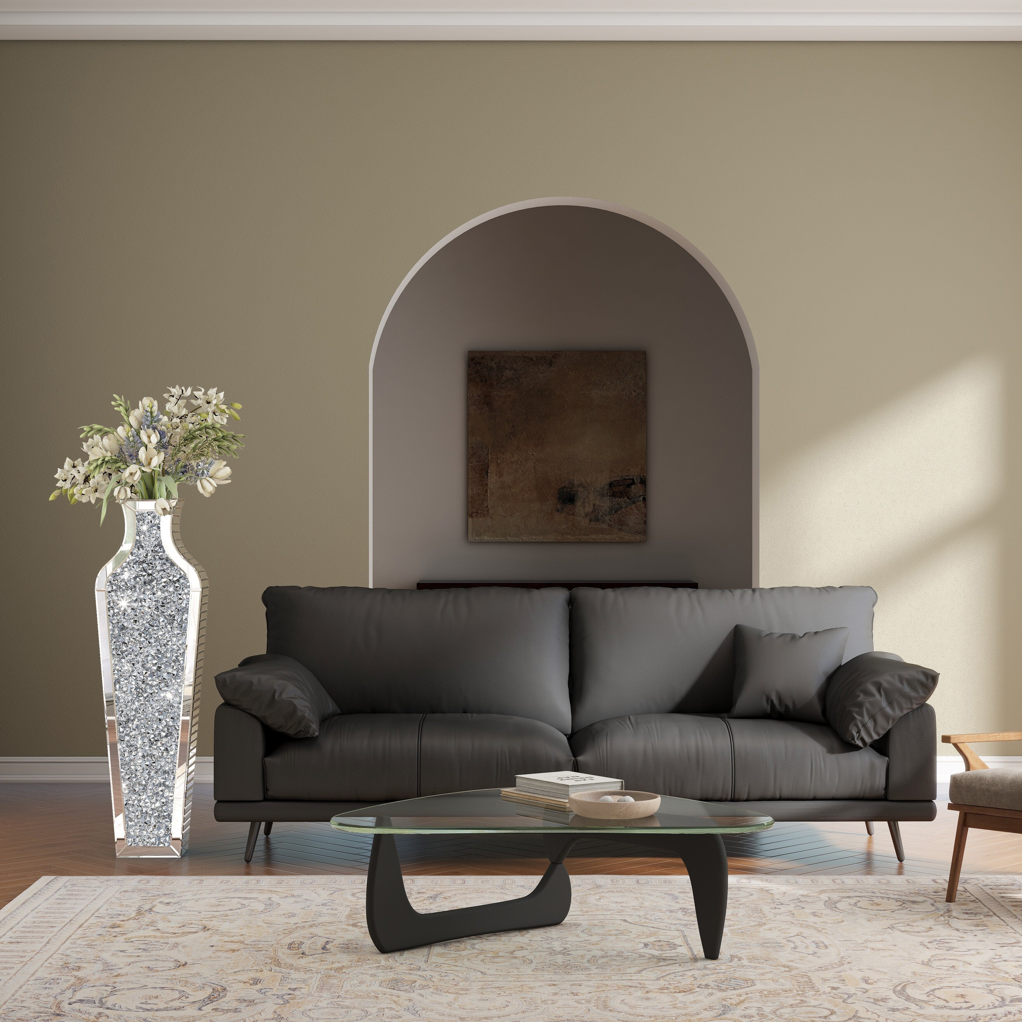 Grand vase de sol en diamant concassé