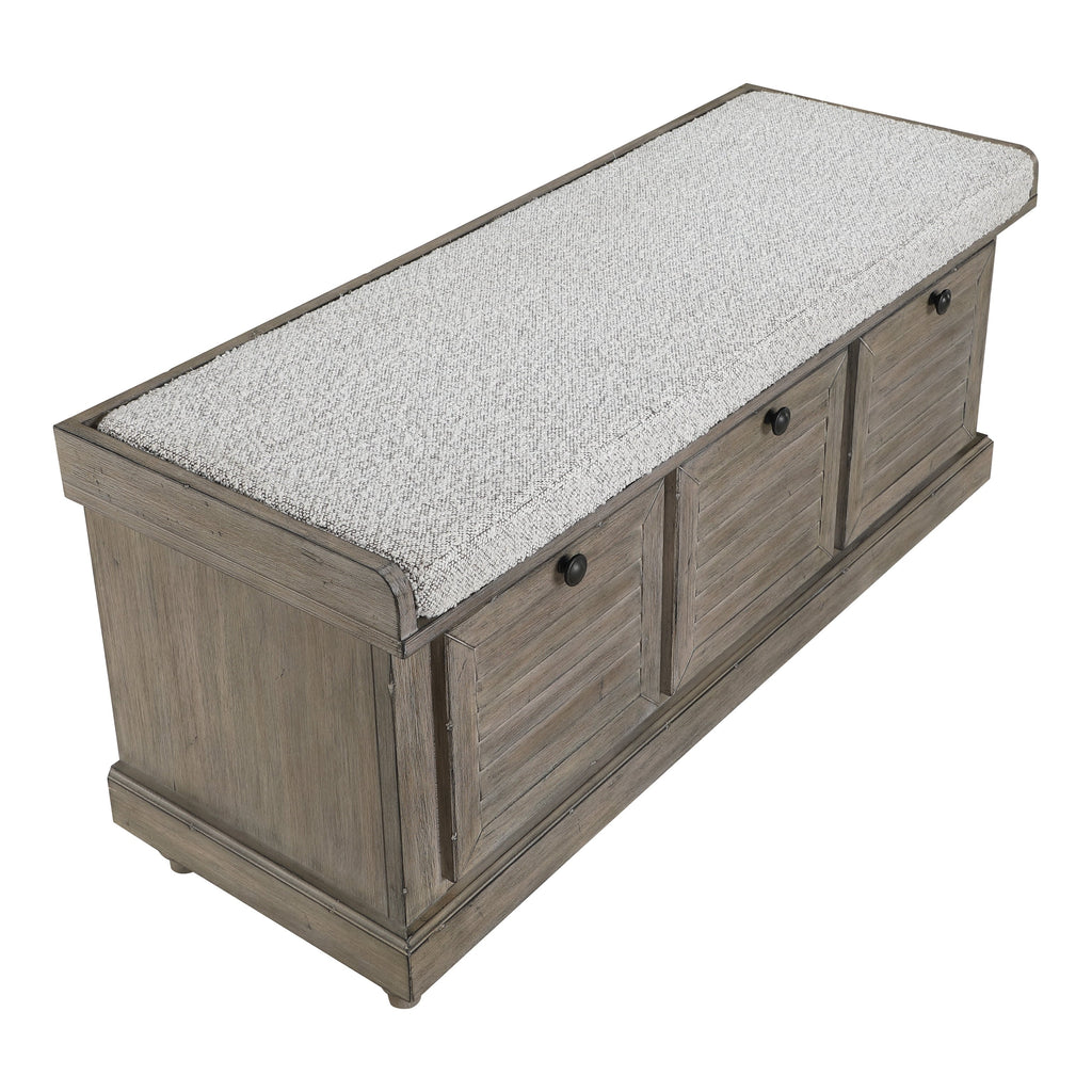 Le banc de rangement Arbakka de Gray Barn