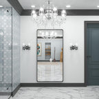 Miroir mural de salle de bain moderne à cadre en métal TokeShimi