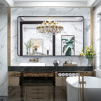 Miroir mural de salle de bain moderne à cadre en métal TokeShimi