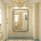 Miroir mural de salle de bain moderne à cadre en métal TokeShimi