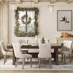 Chaise de salle à manger capitonnée en velours avec pieds en bois massif, lot de 6