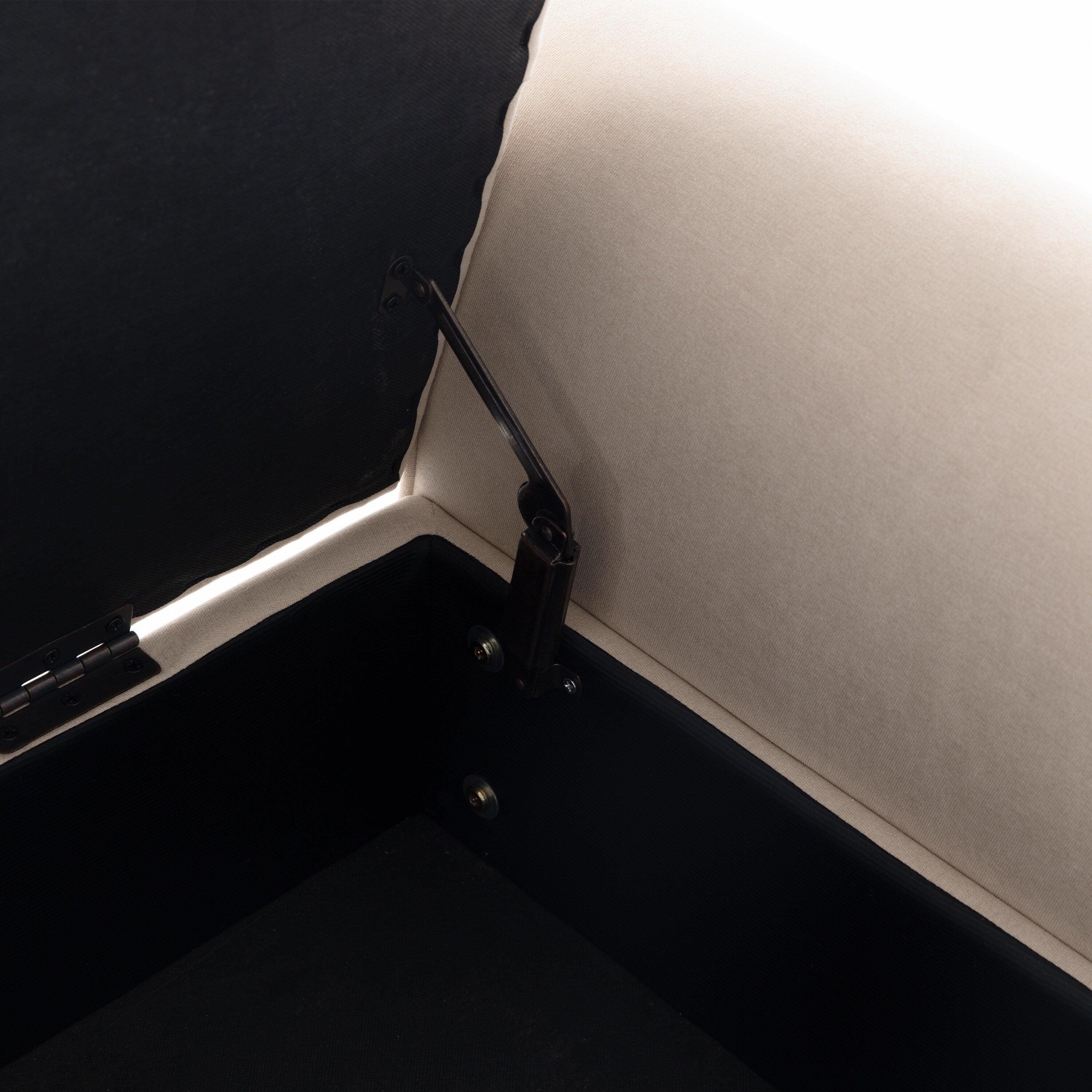 Banc de rangement rembourré, banc d'entrée avec dessus rabattable touffeté, 50,4 pouces