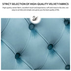 Chaise de salle à manger capitonnée en velours avec pieds en bois massif, lot de 6