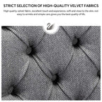 Chaise de salle à manger capitonnée en velours avec pieds en bois massif, lot de 6