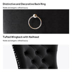 Chaise de salle à manger capitonnée en velours avec pieds en bois massif, lot de 6