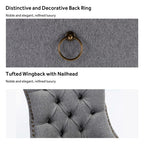 Chaise de salle à manger capitonnée en velours avec pieds en bois massif, lot de 6